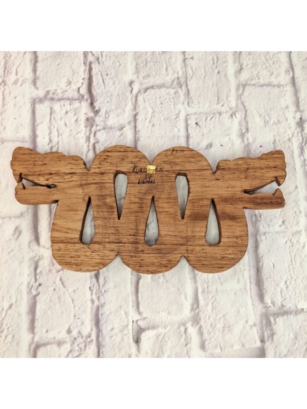 Vintage Hand Carved Wood Wall Art Double-Headed Kukulkan Rustic Mayan Decorative - Picture 4 of 8